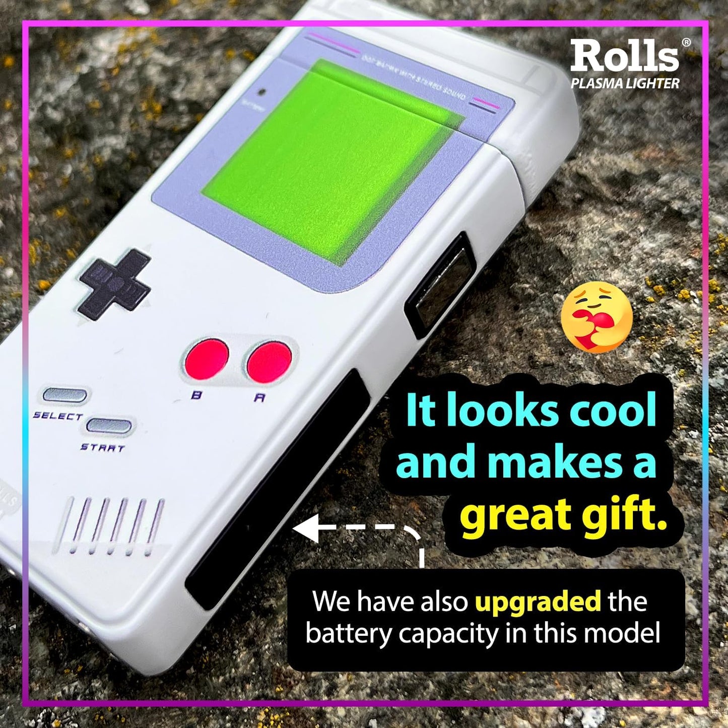 Rolls Electric Lighter - Cool Lighters - Retro Gamer Gifts for Men - Cool Gadgets - Custom Unique Birthday Gifts - Stocking Stuffers for Men and Women - by (Grey)