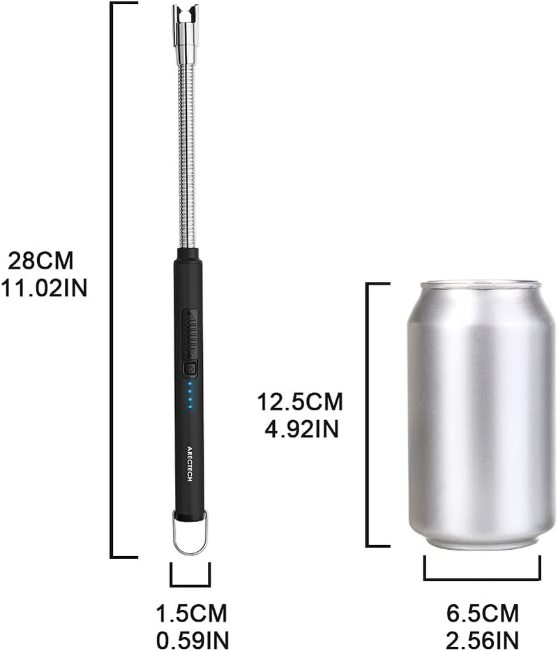 Candle Electric Lighter Rechargeable USB Arc Lighter Windproof Plasma for Candle Cooking Bbqs Fireworks Birthday Gift Black