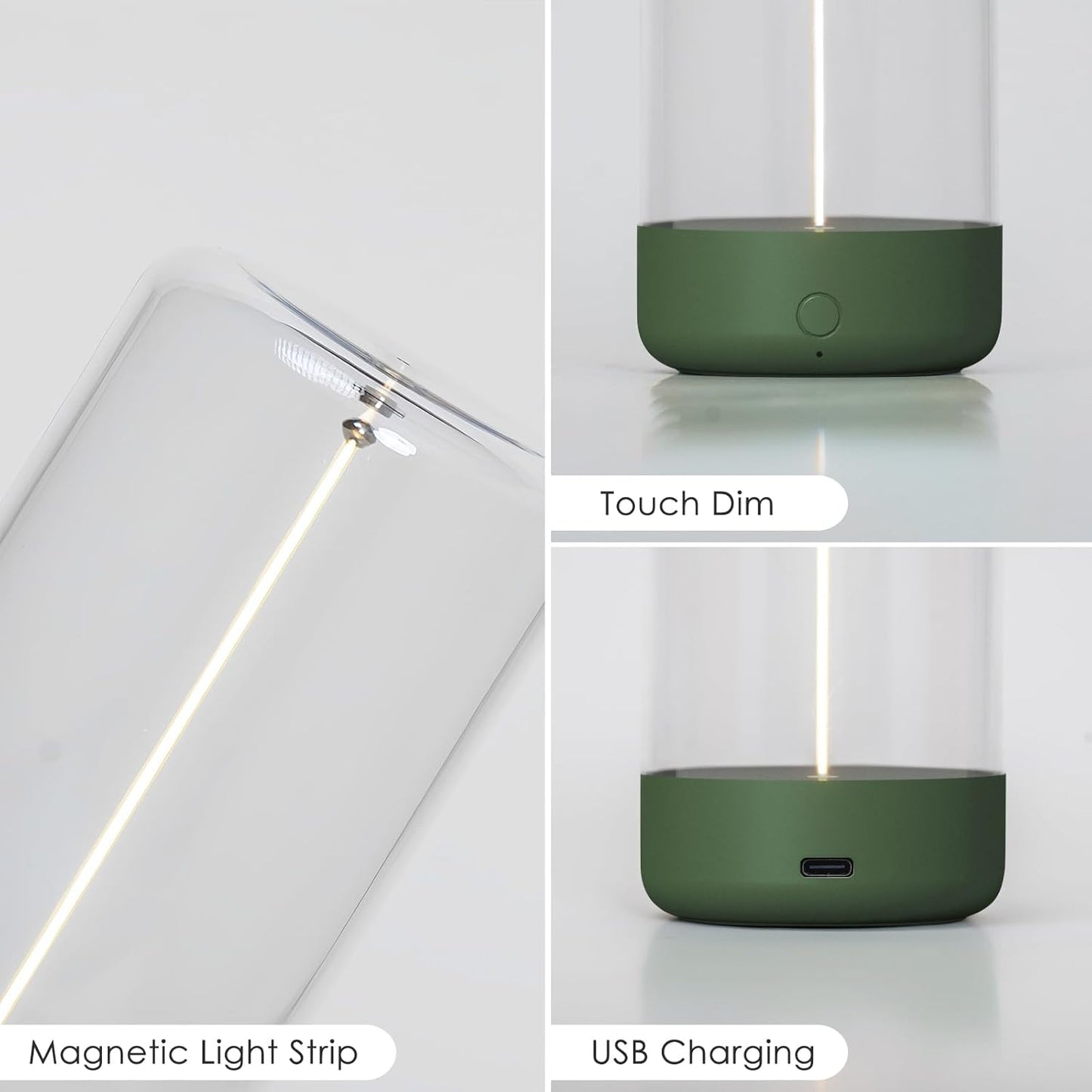 Mini Minimalist Table Lamp Cordless LED Desk Lamp Rechargeable Modern Night Lights Portable Nightstand Lamps Unique Ambient Light Mood Lighting for Bedroom, Beside, Nursery