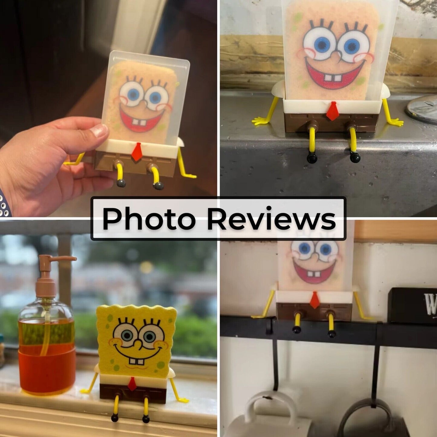 Sink Holder Spongebob with Sponge Kitchen Organizer Storage Drain Rack Holder