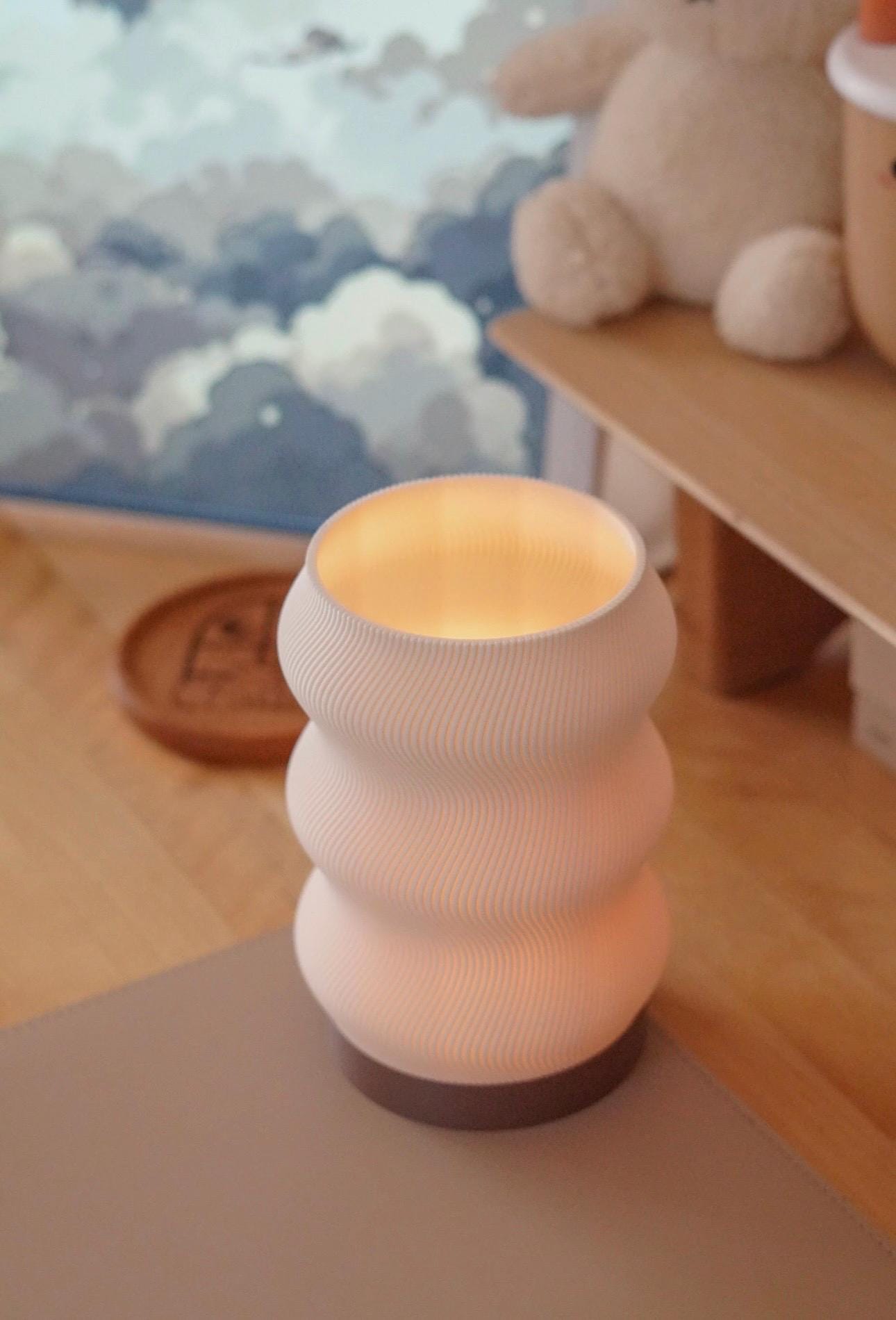 Cozy Table Lamp - Bedside Light - the Wave Lamp by Delta Loom - Mood Lighting - Eco-Friendly Gift - Trending Light - Desk Lamp - Night Light