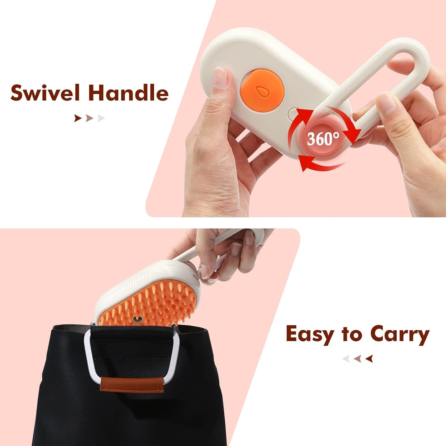 Cloud Care Cat Brush, Cat Steam Brush for Shedding, 3-In-1 Self-Cleaning Pet Steam Brush with 360° Rotating Arm for Long and Short Hair Cats and Dogs Grooming Supplies