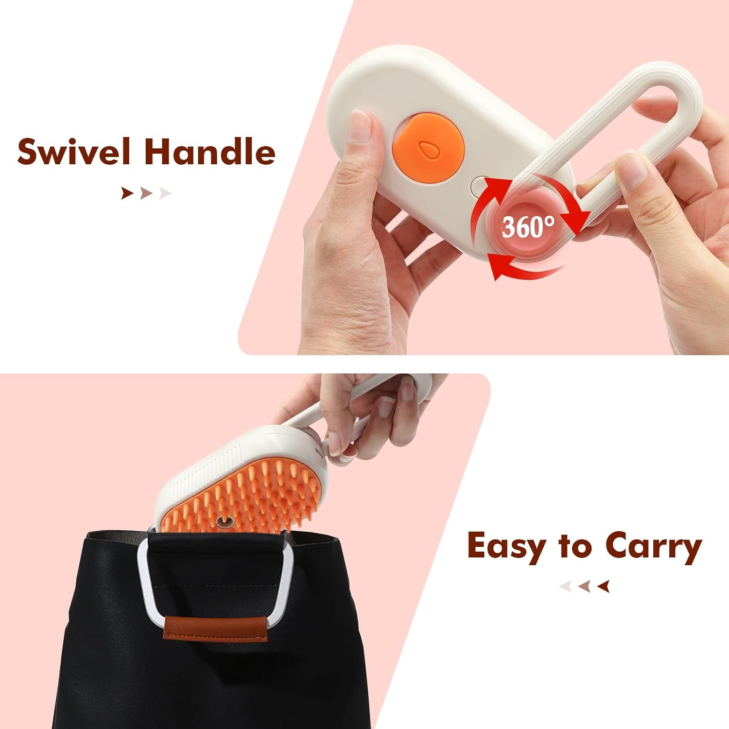 Cloud Care Cat Brush, Cat Steam Brush for Shedding, 3-In-1 Self-Cleaning Pet Steam Brush with 360° Rotating Arm for Long and Short Hair Cats and Dogs Grooming Supplies