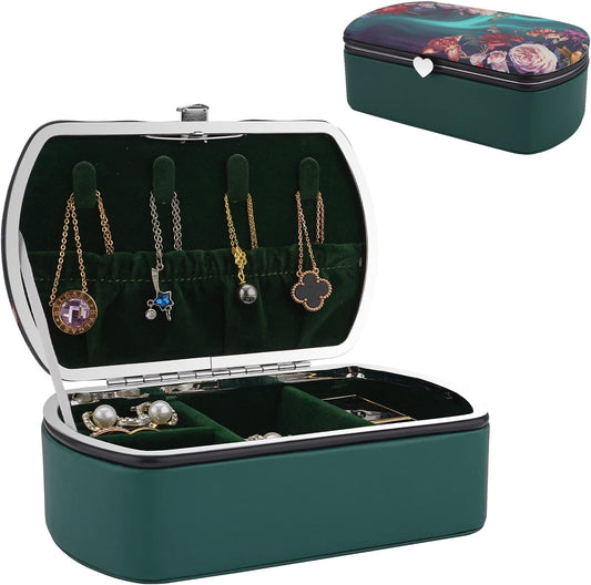 Jewelry Box Travel Jewelry Storage Box Mini Portable Ring Earring Necklace Jewelry Box Retro Green Jewelry Box Ladies Gift Box