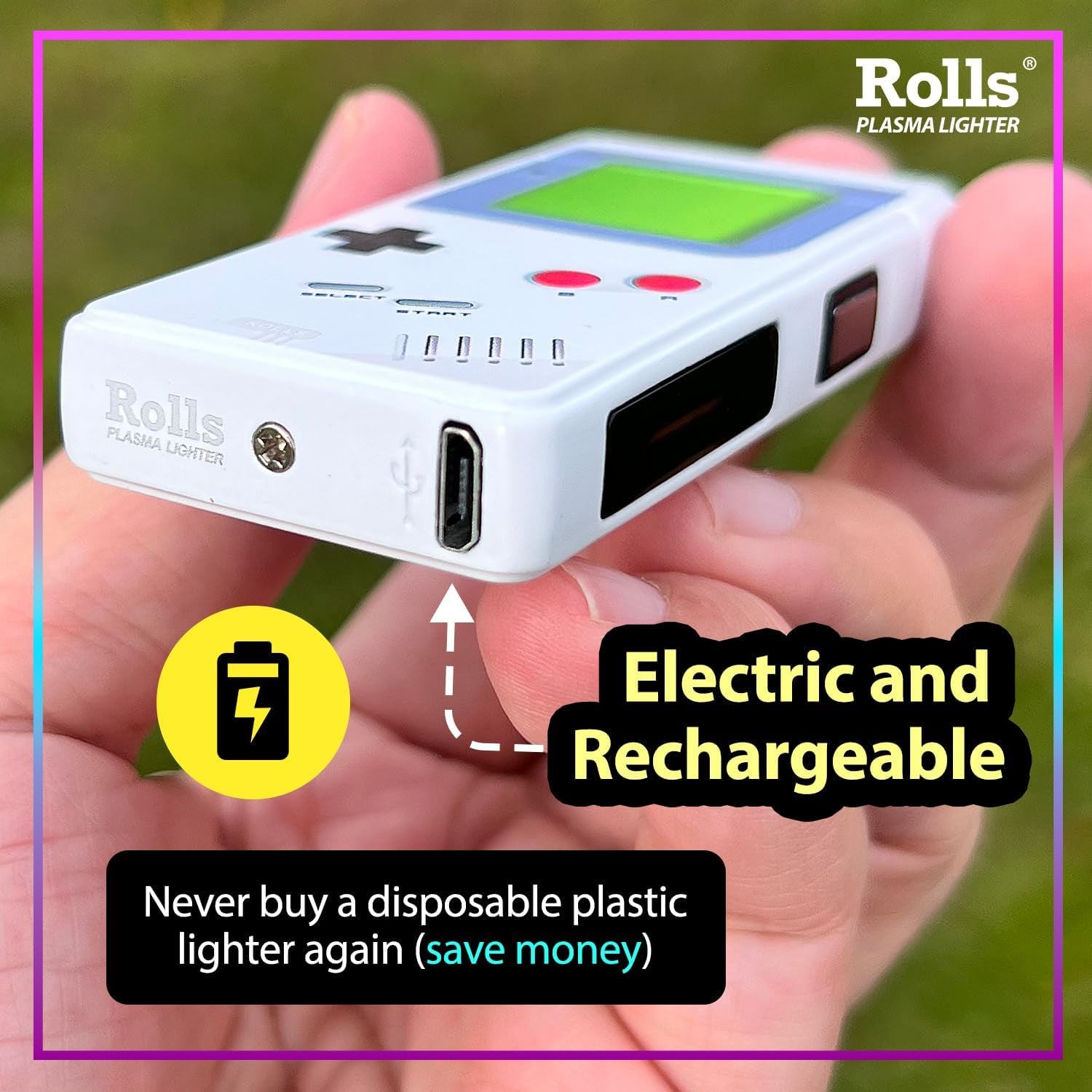 Rolls Electric Lighter - Cool Lighters - Retro Gamer Gifts for Men - Cool Gadgets - Custom Unique Birthday Gifts - Stocking Stuffers for Men and Women - by  (Grey)