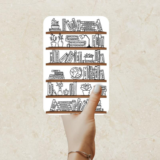 Bible Book Bookshelf Coloring Tracking Sticker-Scrambled