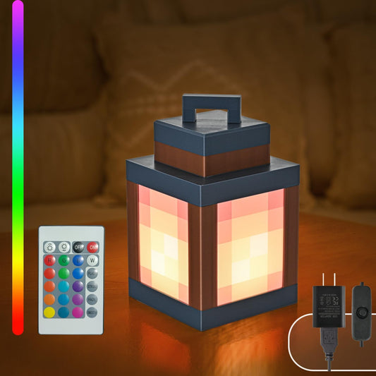 Color Pixel Lights, Night Lights Birthday Gifts, Gamer Bedroom Decoration Lights, Game Room Decorations, Game Gifts for Boys and Girls, Pixelated Night Light Lights (RGB Color, Adapter Included)