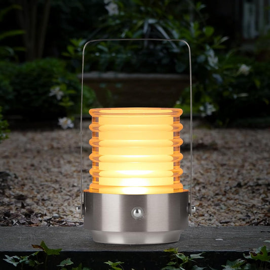 Cordless Portable LED Table Lamp， Rechargeable Battery Operated Desk Lamp with Touch Sensor, Three-Level Dimmable Suitable for Bars/Cafes/Restaurants/Bedrooms/Camping Sites. (Silver)