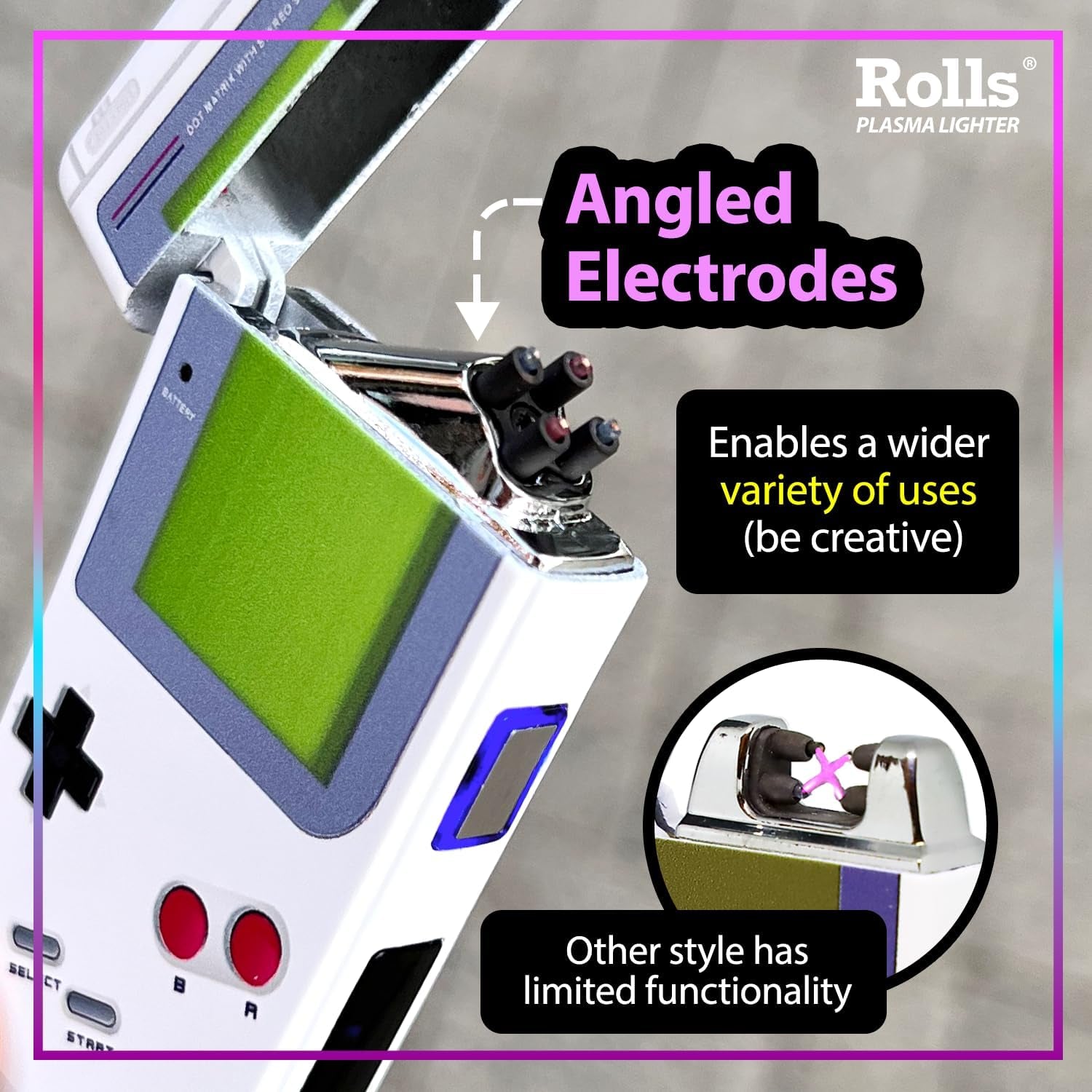 Rolls Electric Lighter - Cool Lighters - Retro Gamer Gifts for Men - Cool Gadgets - Custom Unique Birthday Gifts - Stocking Stuffers for Men and Women - by  (Grey)