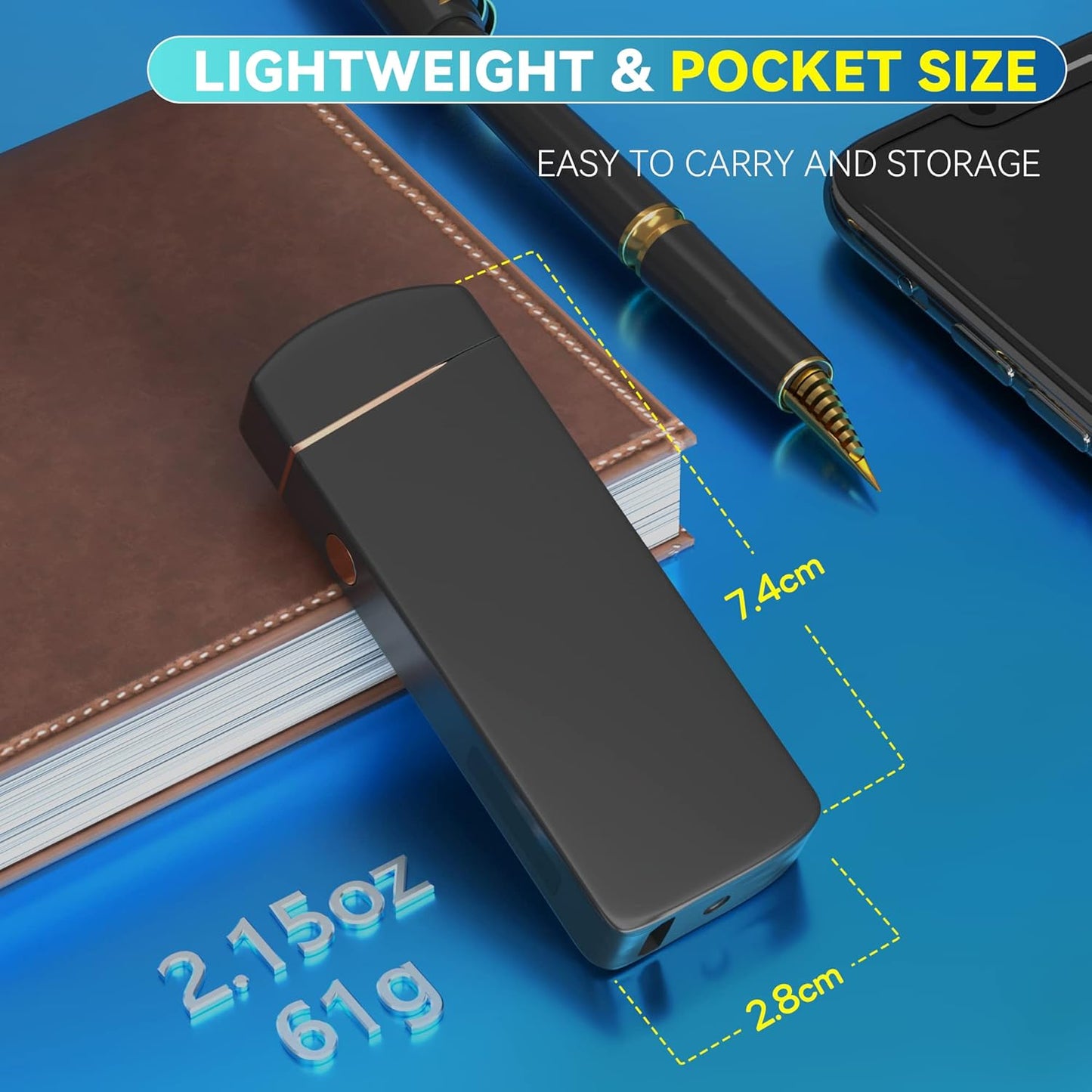 Gifts for Men Dad Him Husband Her Boyfriend,  Electric Lighter USB Rechargeable Windproof Lighter, Flameless Dual Arc Plasma Lighter for Household Candle Incense Fireplace