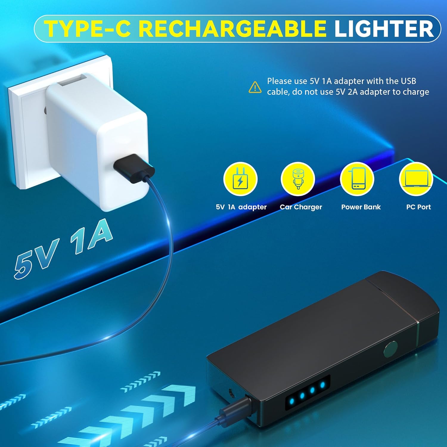 Gifts for Men Dad Him Husband Her Boyfriend,  Electric Lighter USB Rechargeable Windproof Lighter, Flameless Dual Arc Plasma Lighter for Household Candle Incense Fireplace