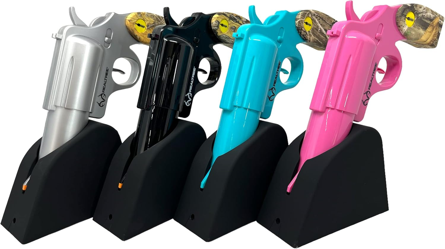 Realtree® Electric Gun Wine Bottle Opener - Open Your Wine Bottle Fast with This New Corkscrew - Great Gift for Gun Enthusiasts and Wine Lovers. Foil Cutter and Charging Base Included. (Pink)