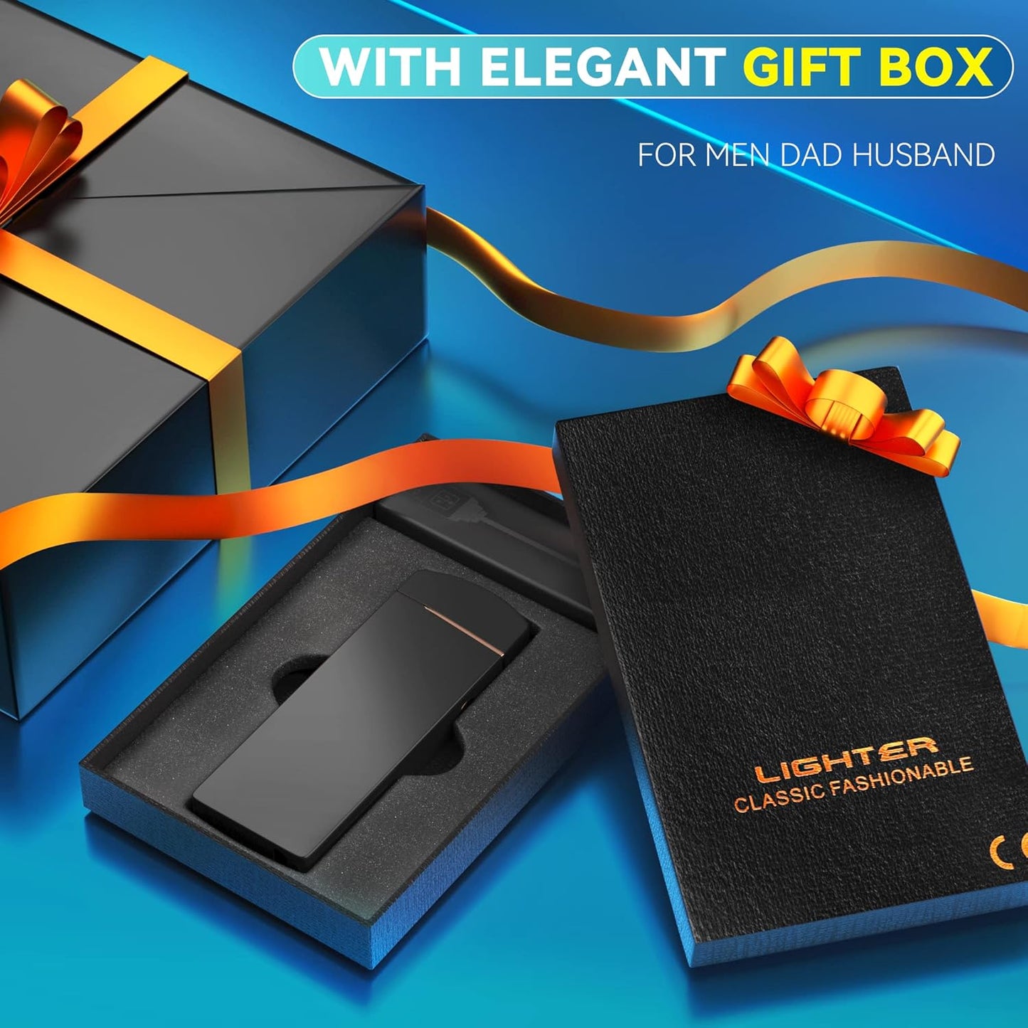 Gifts for Men Dad Him Husband Her Boyfriend,  Electric Lighter USB Rechargeable Windproof Lighter, Flameless Dual Arc Plasma Lighter for Household Candle Incense Fireplace