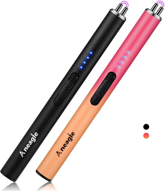 Electric Candle Lighter Upgraded USB Type C Rechargeable Candle Lighter Windproof Flameless Plasma and LED Battery Display Arc Safety Candle Lighter for Candle Grill Camping