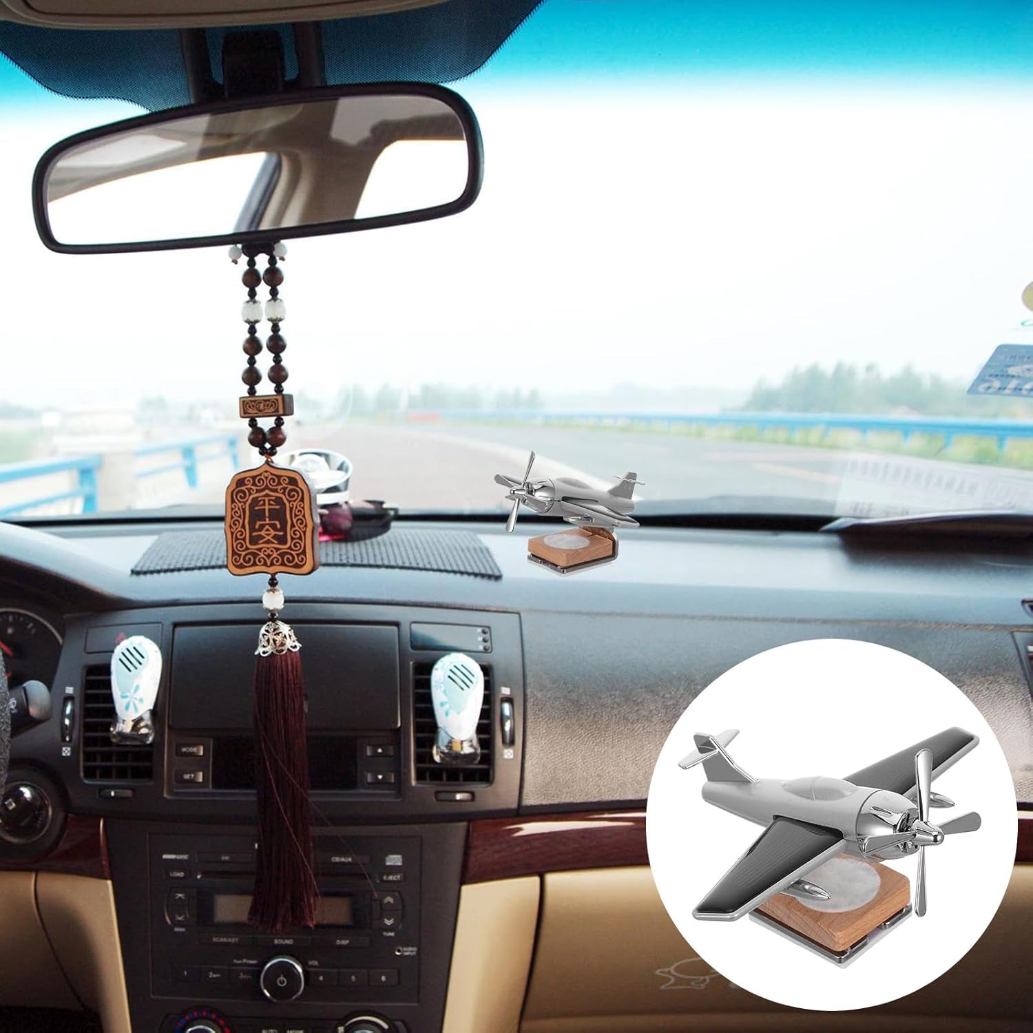 Helicopter Car Air Freshener, Alloy Solar Car Oil Diffuser Helicopter Aroma Diffuser for Car Vent Perfume Automotive Decoration Home Office Silver（Without Perfume）