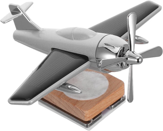 Helicopter Car Air Freshener, Alloy Solar Car Oil Diffuser Helicopter Aroma Diffuser for Car Vent Perfume Automotive Decoration Home Office Silver（Without Perfume）