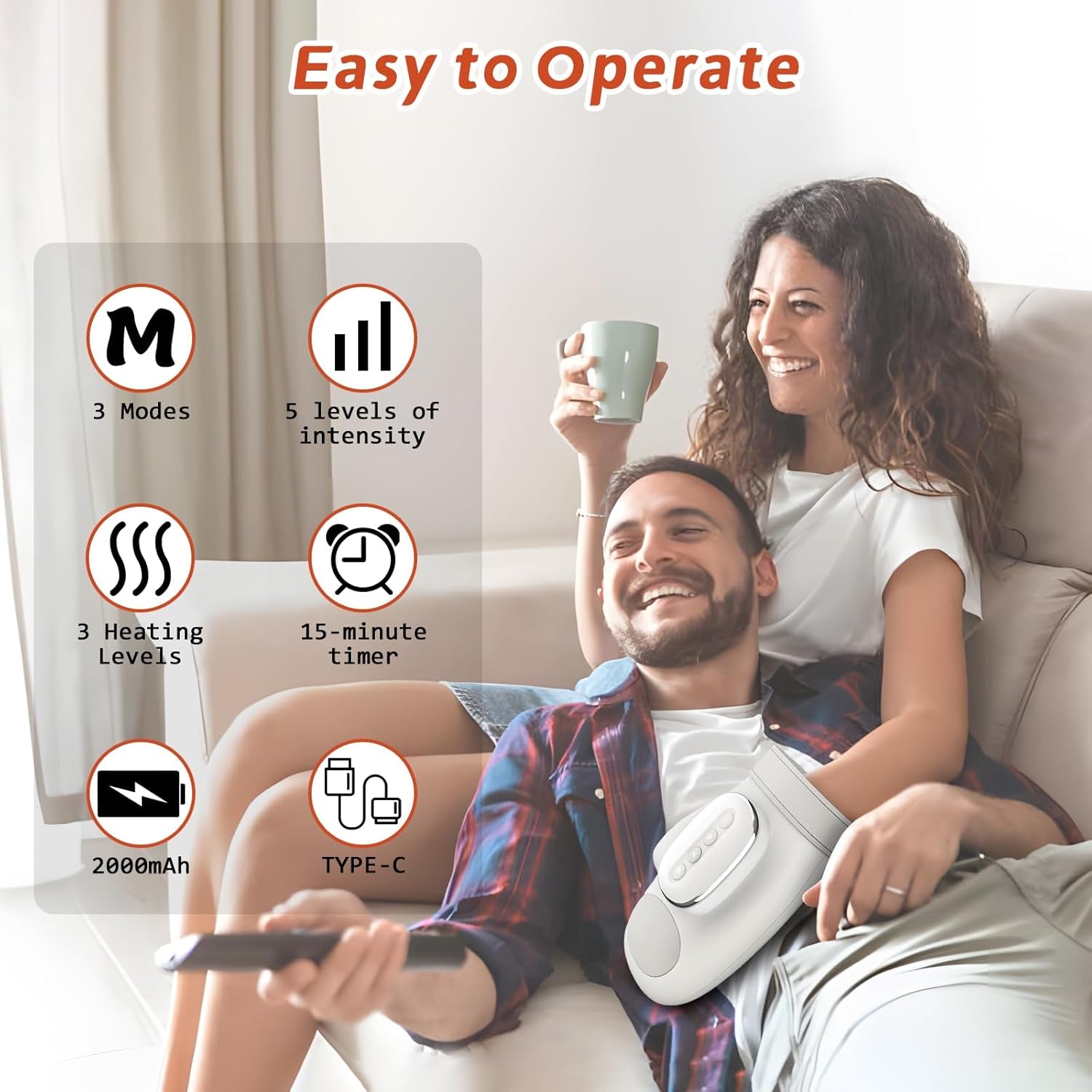 Hand Massager with Heat and Compression, Cordless Hand Massager with 3 Heat Levels & 5 Compression Massage Modes, Pressure Therapy for Arthritis and Carpal Tunnel Pain Relief, Gifts for Women Men
