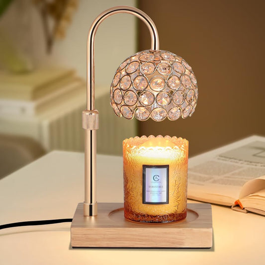 Dimmable Candle Warmer Lamp with Timer Adjustable Height Electric Wax Melt Warmer for Scented Jar Candles for Home Decor Christmas Birthday Gifts for Women Mom with 2 Bulbs