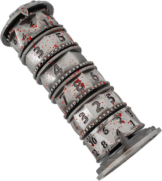 Pagoda Dice Spinner for Dungeons and Dragons,Metal D&D Unique Roulette Dice,D4 D6 D8 D10 D12 D20 D% for Dungeons and Dragons DND Gifts RPG Role Playing Gaming Dice(Blood)