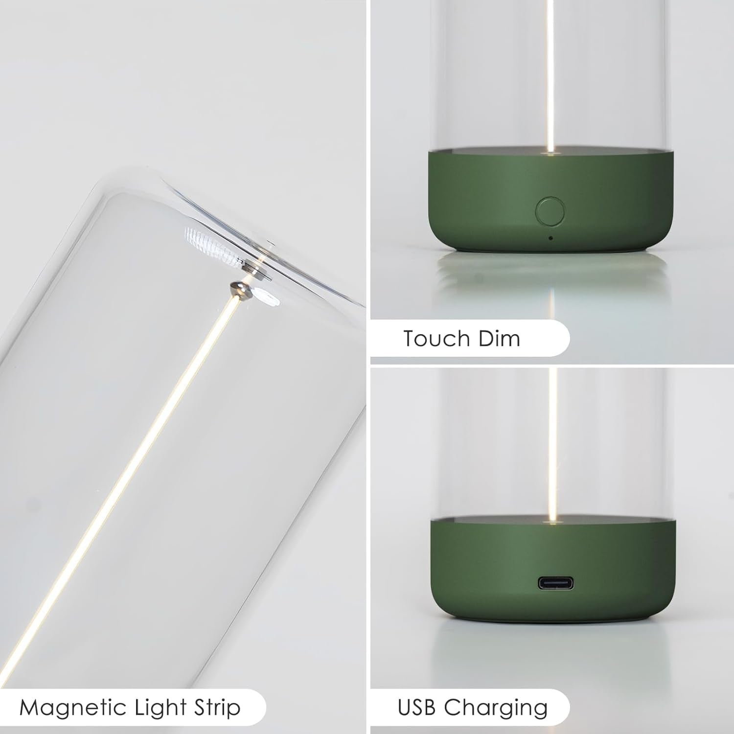 Mini Minimalist Table Lamp Cordless LED Desk Lamp Rechargeable Modern Night Lights Portable Nightstand Lamps Unique Ambient Light Mood Lighting for Bedroom, Beside, Nursery