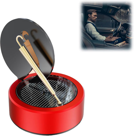Car Aromatherapy, Rotating Umbrella Solar Car Aromatherapy Artwork, Car Aromatherapy Diffusers for Essential Oils,Smart Car Air Freshener, Car Diffuser Humidifier (Red)