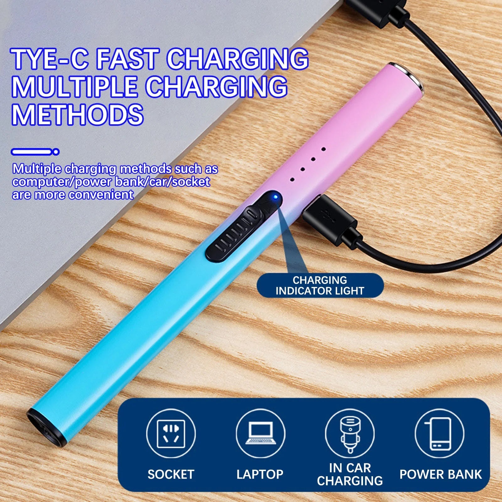 Lighter,Gradual Ignition Gun,Charging Igniter,Electronic Lighter,Aromatherapy Candle,Gas Stove,A,