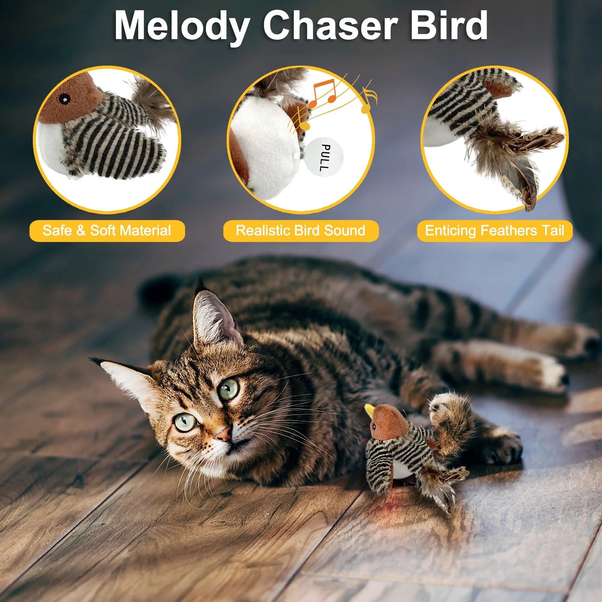 Feathered Feline Frenzy: The Chirpy Bird Toy That Turns Your Kitty into a Solo Superstar!