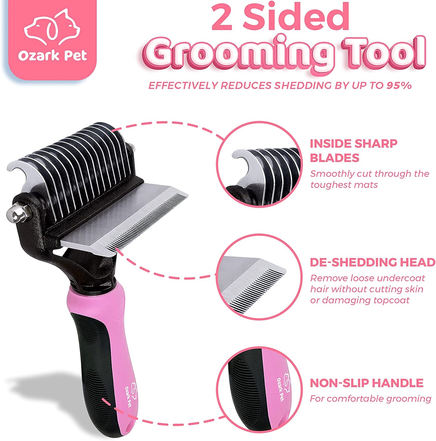 Fur-ocious Fur Fighter: The Ultimate Shedding Shenanigans Brush for Fluffy Friends - Pink Edition