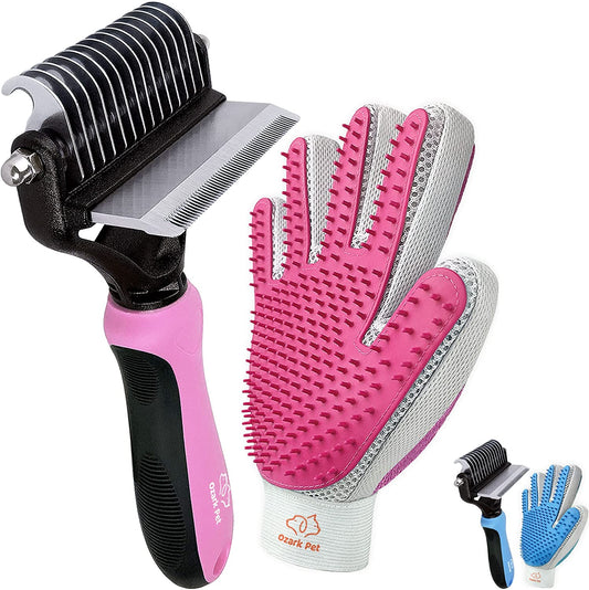 Fur-ocious Fur Fighter: The Ultimate Shedding Shenanigans Brush for Fluffy Friends - Pink Edition