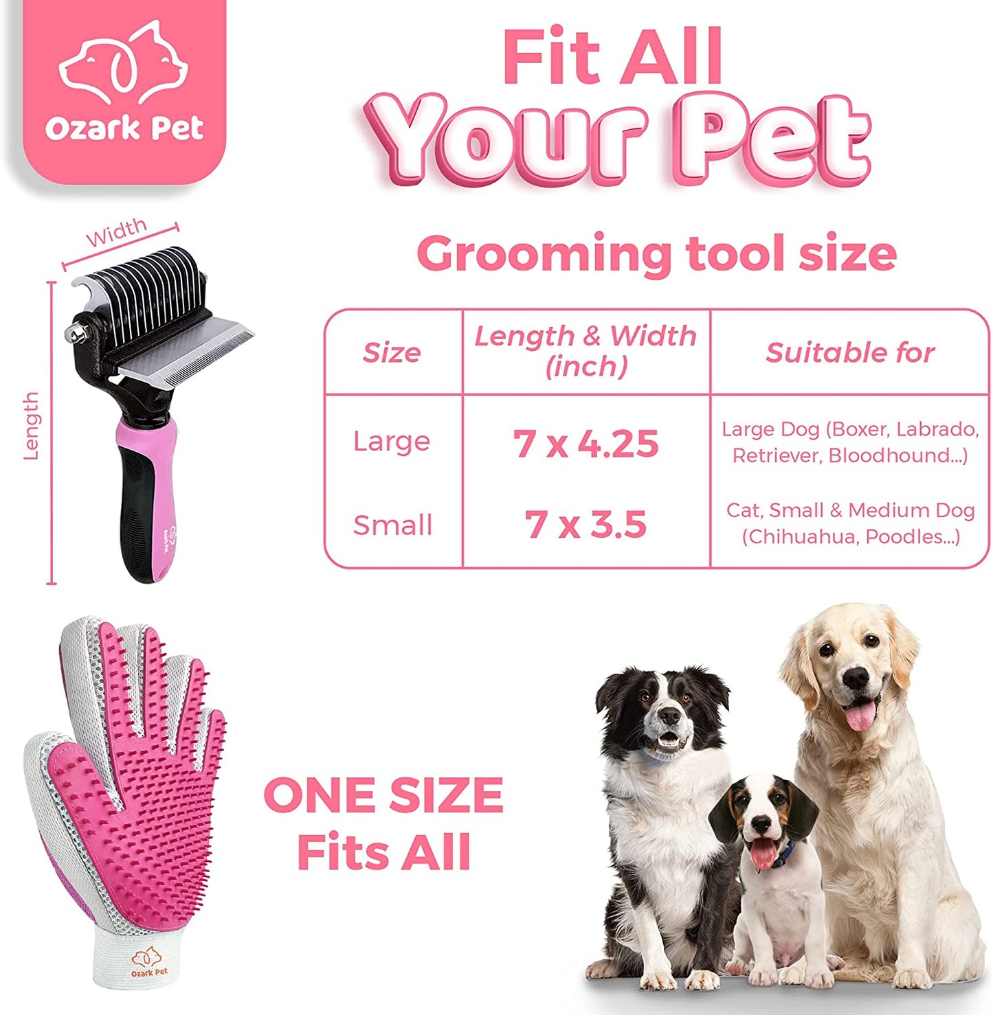Fur-ocious Fur Fighter: The Ultimate Shedding Shenanigans Brush for Fluffy Friends - Pink Edition