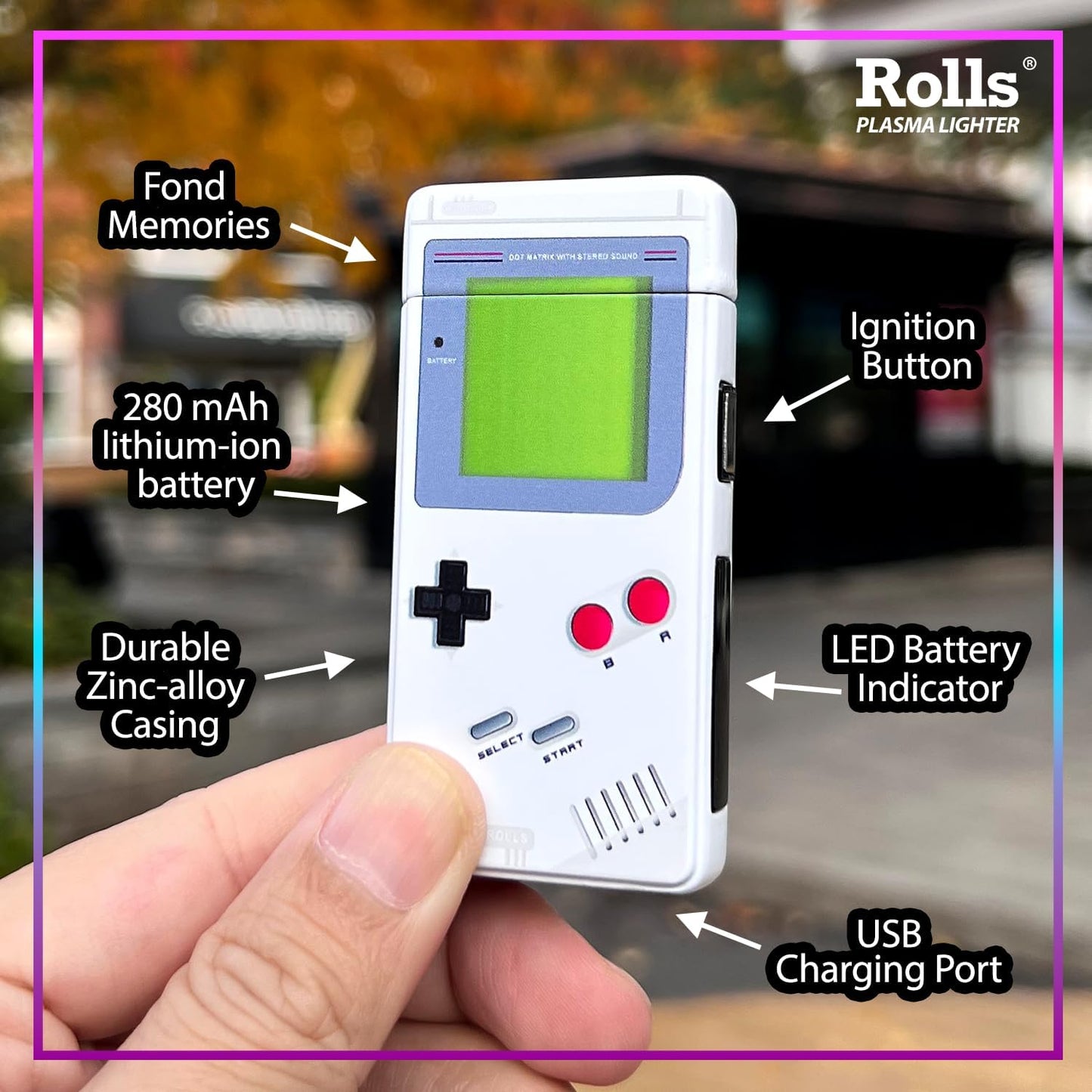Rolls Electric Lighter - Cool Lighters - Retro Gamer Gifts for Men - Cool Gadgets - Custom Unique Birthday Gifts - Stocking Stuffers for Men and Women - by  (Grey)